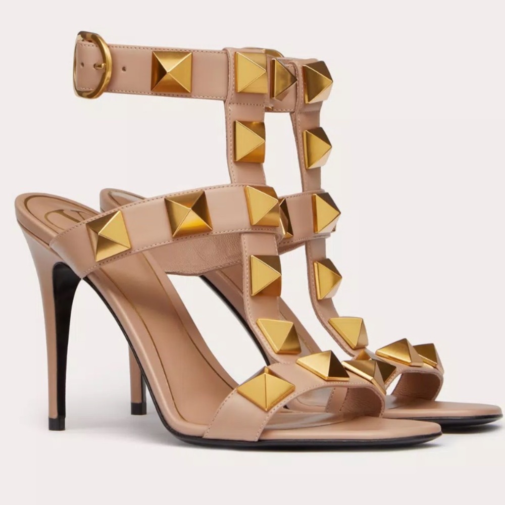 Valentino Garavani Roman Stud Calfskin Sandal 100mm